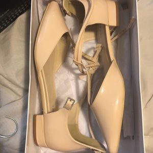 Nude patent t-strap flat from Long Tall Sally!